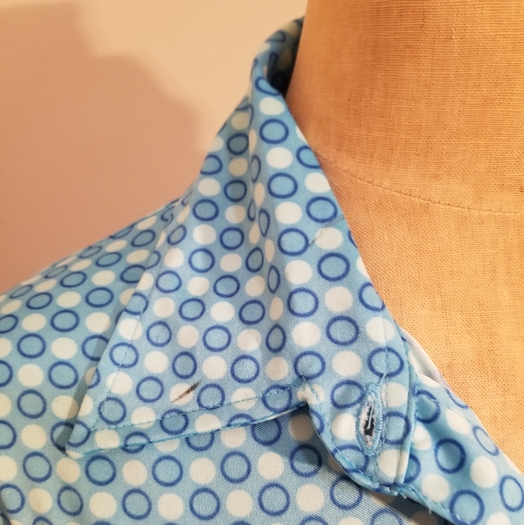 VTG GAP BLUE POLKA DOT DRESS BUBBLE PREPPY DELIAS 90S SKATER RETRO HIPSTER EMO M - Picture 8 of 9